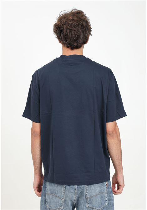 T-shirt manica corta blu da uomo con stampa logo ARMANI EXCHANGE | 6DZTJRZJ9AZ1510